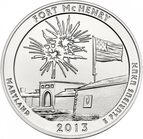 25 cent Reverse Image minted in UNITED STATES in 2013P (Fort McHenry National Monument and Historic Shrine)  - The Coin Database