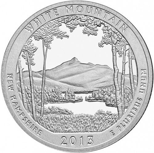 25 cent Reverse Image minted in UNITED STATES in 2013S (White Mountain National Forest)  - The Coin Database