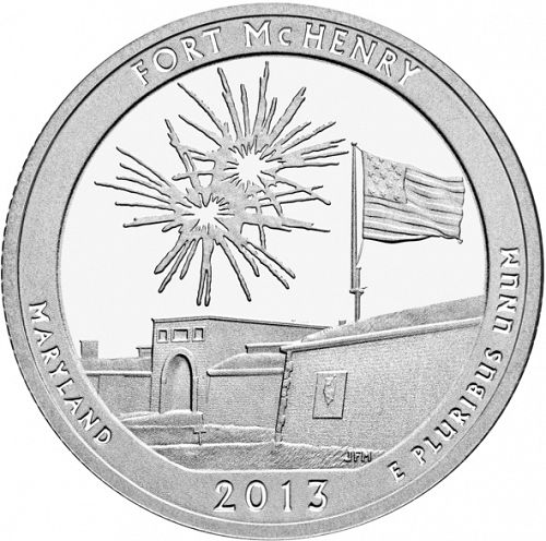 25 cent Reverse Image minted in UNITED STATES in 2013S (Fort McHenry National Monument and Historic Shrine)  - The Coin Database