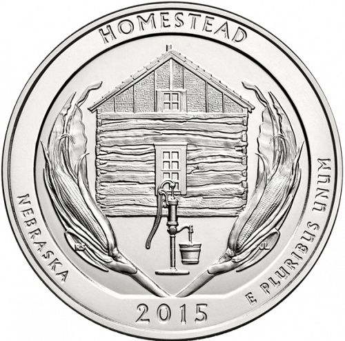25 cent Reverse Image minted in UNITED STATES in 2015D (Homestead National Monument of America)  - The Coin Database