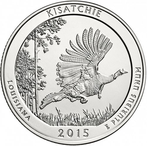 25 cent Reverse Image minted in UNITED STATES in 2015D (Kisatchie National Forest)  - The Coin Database