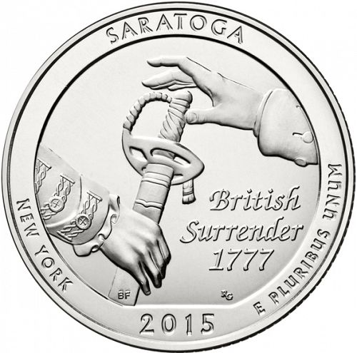 25 cent Reverse Image minted in UNITED STATES in 2015D (Saratoga National Historical Park)  - The Coin Database