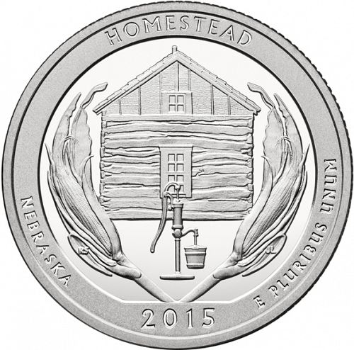 25 cent Reverse Image minted in UNITED STATES in 2015S (Homestead National Monument of America)  - The Coin Database