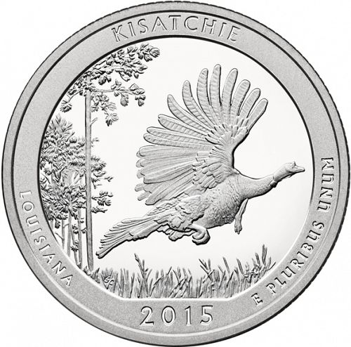 25 cent Reverse Image minted in UNITED STATES in 2015S (Kisatchie National Forest)  - The Coin Database