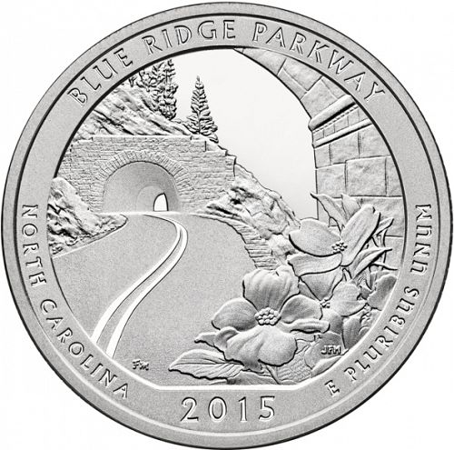 25 cent Reverse Image minted in UNITED STATES in 2015S (Blue Ridge Parkway)  - The Coin Database