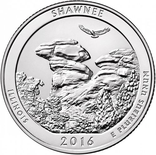25 cent Reverse Image minted in UNITED STATES in 2016D (Shawnee National Forest)  - The Coin Database