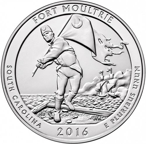 25 cent Reverse Image minted in UNITED STATES in 2016D (Fort Moultrie at Fort Sumter National Monument)  - The Coin Database