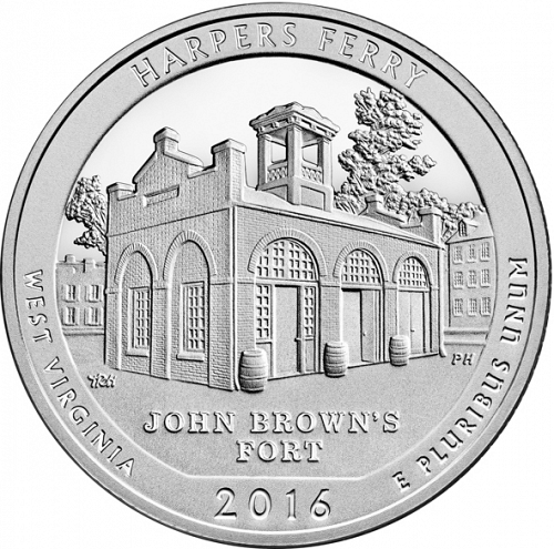 25 cent Reverse Image minted in UNITED STATES in 2016S (Harpers Ferry National Historical Park)  - The Coin Database