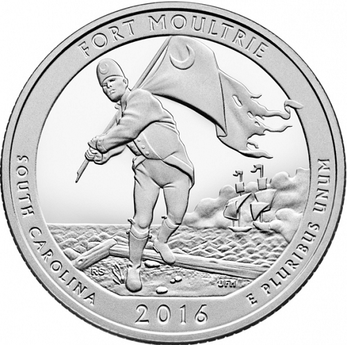 25 cent Reverse Image minted in UNITED STATES in 2016S (Fort Moultrie at Fort Sumter National Monument)  - The Coin Database