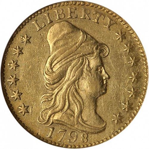 2 dollar 50 Obverse Image minted in UNITED STATES in 1798 (Liberty Cap)  - The Coin Database