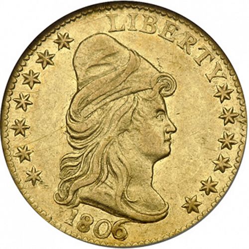 2 dollar 50 Obverse Image minted in UNITED STATES in 1806 (Liberty Cap)  - The Coin Database