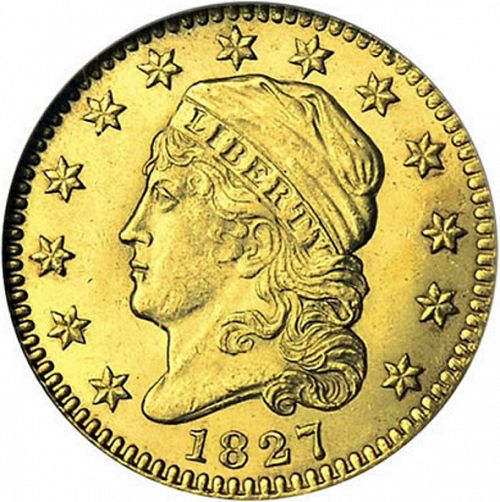 2 dollar 50 Obverse Image minted in UNITED STATES in 1827 (Turban Head)  - The Coin Database