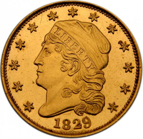 2 dollar 50 Obverse Image minted in UNITED STATES in 1829 (Turban Head)  - The Coin Database