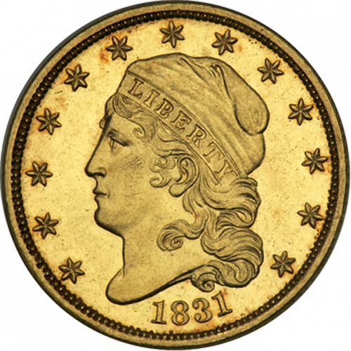 2 dollar 50 Obverse Image minted in UNITED STATES in 1831 (Turban Head)  - The Coin Database