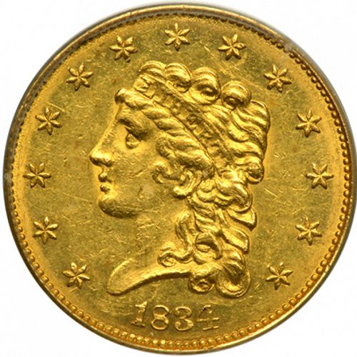 2 dollar 50 Obverse Image minted in UNITED STATES in 1834 (Liberty without Turban)  - The Coin Database