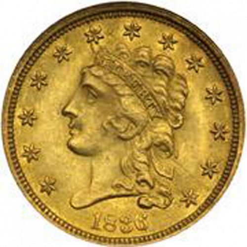 2 dollar 50 Obverse Image minted in UNITED STATES in 1836 (Liberty without Turban)  - The Coin Database