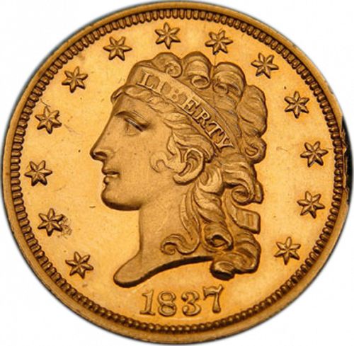 2 dollar 50 Obverse Image minted in UNITED STATES in 1837 (Liberty without Turban)  - The Coin Database