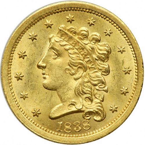 2 dollar 50 Obverse Image minted in UNITED STATES in 1838 (Liberty without Turban)  - The Coin Database