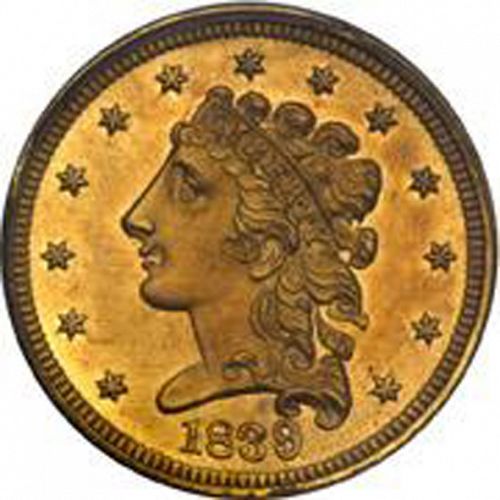 2 dollar 50 Obverse Image minted in UNITED STATES in 1839 (Liberty without Turban)  - The Coin Database