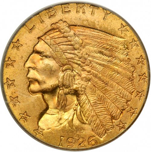 2 dollar 50 Obverse Image minted in UNITED STATES in 1926 (Indian Head)  - The Coin Database