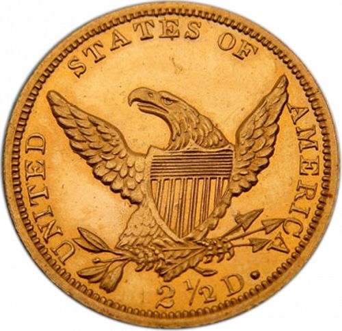 2 dollar 50 Reverse Image minted in UNITED STATES in 1837 (Liberty without Turban)  - The Coin Database