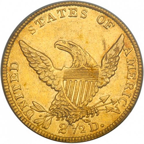 2 dollar 50 Reverse Image minted in UNITED STATES in 1838C (Liberty without Turban)  - The Coin Database