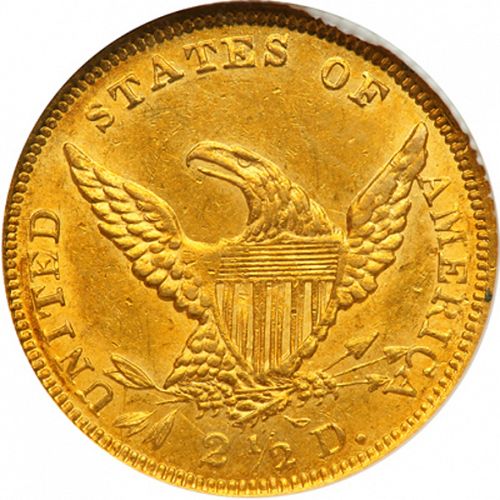 2 dollar 50 Reverse Image minted in UNITED STATES in 1839D (Liberty without Turban)  - The Coin Database