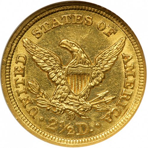 2 dollar 50 Reverse Image minted in UNITED STATES in 1843D (Coronet Head)  - The Coin Database