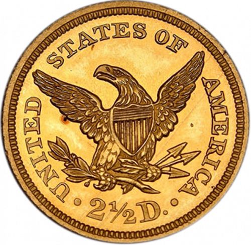 2 dollar 50 Reverse Image minted in UNITED STATES in 1844 (Coronet Head)  - The Coin Database