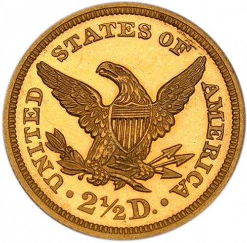 2 dollar 50 Reverse Image minted in UNITED STATES in 1845 (Coronet Head)  - The Coin Database