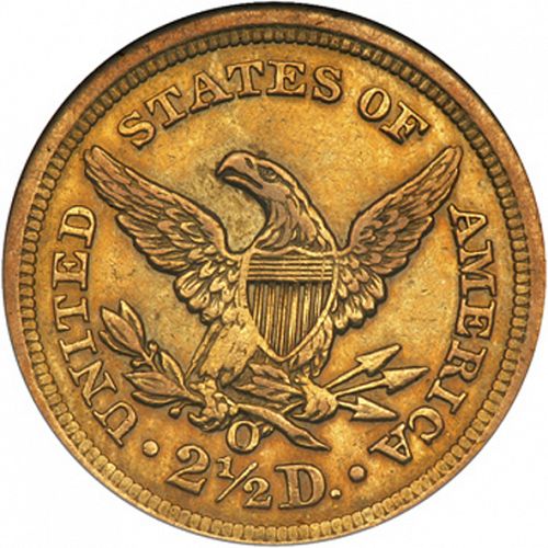 2 dollar 50 Reverse Image minted in UNITED STATES in 1846O (Coronet Head)  - The Coin Database