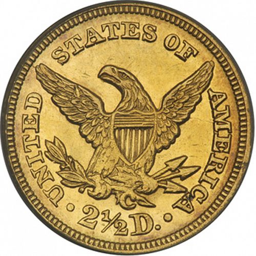2 dollar 50 Reverse Image minted in UNITED STATES in 1848C (Coronet Head)  - The Coin Database