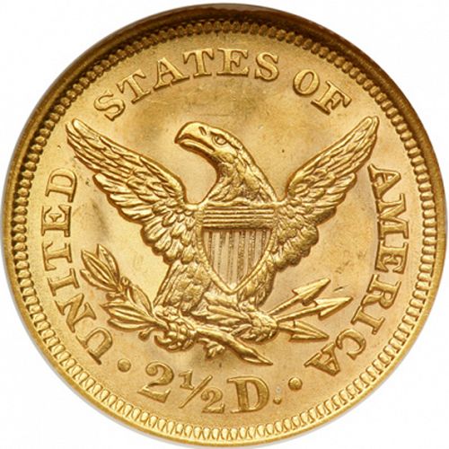 2 dollar 50 Reverse Image minted in UNITED STATES in 1851 (Coronet Head)  - The Coin Database