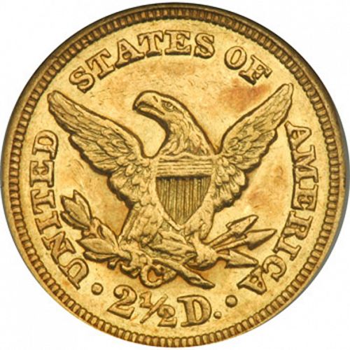 2 dollar 50 Reverse Image minted in UNITED STATES in 1851C (Coronet Head)  - The Coin Database