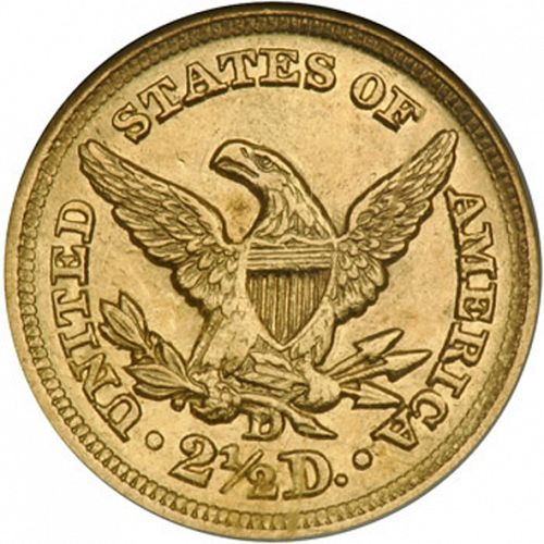 2 dollar 50 Reverse Image minted in UNITED STATES in 1851D (Coronet Head)  - The Coin Database
