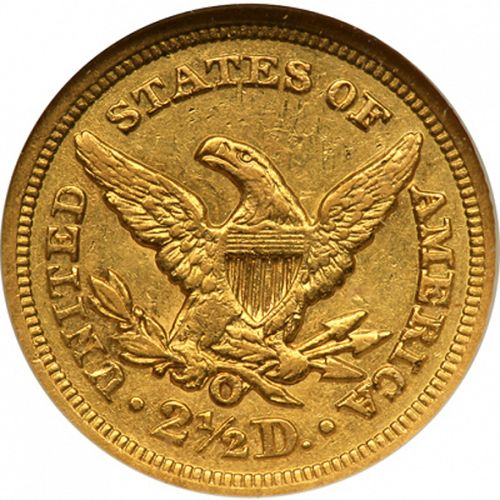 2 dollar 50 Reverse Image minted in UNITED STATES in 1852O (Coronet Head)  - The Coin Database
