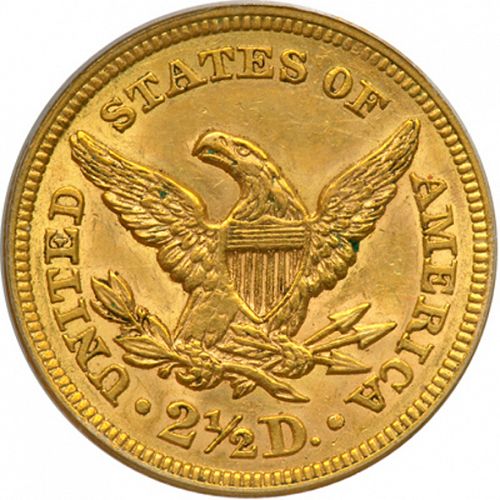 2 dollar 50 Reverse Image minted in UNITED STATES in 1854 (Coronet Head)  - The Coin Database