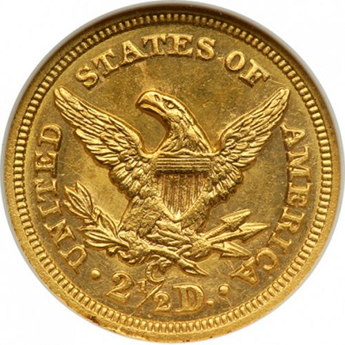2 dollar 50 Reverse Image minted in UNITED STATES in 1855C (Coronet Head)  - The Coin Database