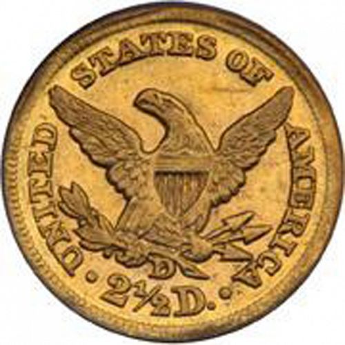 2 dollar 50 Reverse Image minted in UNITED STATES in 1855D (Coronet Head)  - The Coin Database