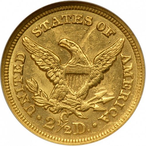 2 dollar 50 Reverse Image minted in UNITED STATES in 1856C (Coronet Head)  - The Coin Database