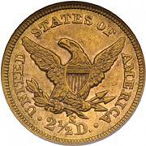 2 dollar 50 Reverse Image minted in UNITED STATES in 1856S (Coronet Head)  - The Coin Database