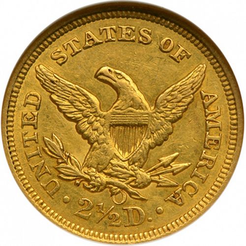 2 dollar 50 Reverse Image minted in UNITED STATES in 1857 (Coronet Head)  - The Coin Database