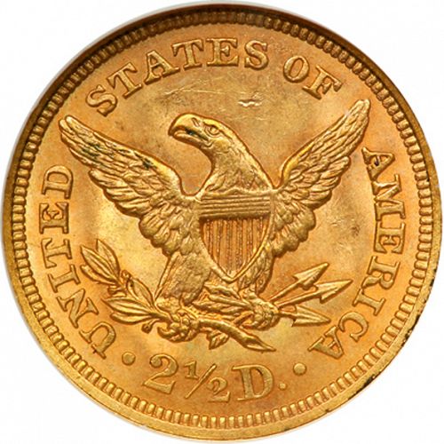 2 dollar 50 Reverse Image minted in UNITED STATES in 1858 (Coronet Head)  - The Coin Database