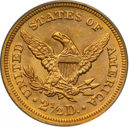 2 dollar 50 Reverse Image minted in UNITED STATES in 1859 (Coronet Head)  - The Coin Database