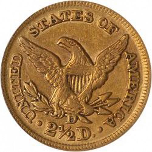 2 dollar 50 Reverse Image minted in UNITED STATES in 1859D (Coronet Head)  - The Coin Database