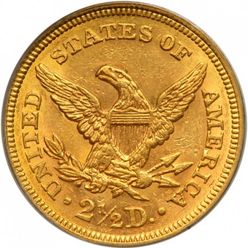 2 dollar 50 Reverse Image minted in UNITED STATES in 1860 (Coronet Head)  - The Coin Database