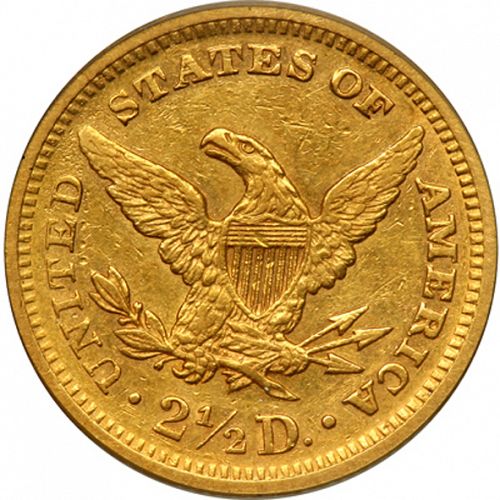 2 dollar 50 Reverse Image minted in UNITED STATES in 1865 (Coronet Head)  - The Coin Database