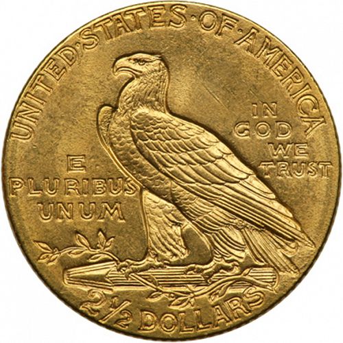 2 dollar 50 Reverse Image minted in UNITED STATES in 1909 (Indian Head)  - The Coin Database