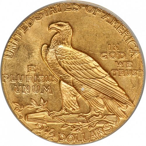 2 dollar 50 Reverse Image minted in UNITED STATES in 1925D (Indian Head)  - The Coin Database