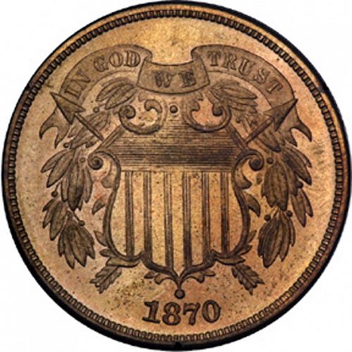 2 cent Obverse Image minted in UNITED STATES in 1870   - The Coin Database